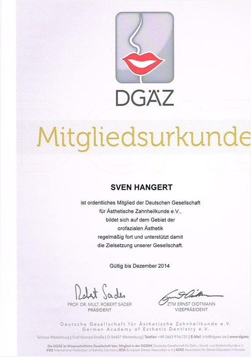 DGÄZ - Deutsche Gesellschaft für ästhetische Zahnheilkunde e.V.